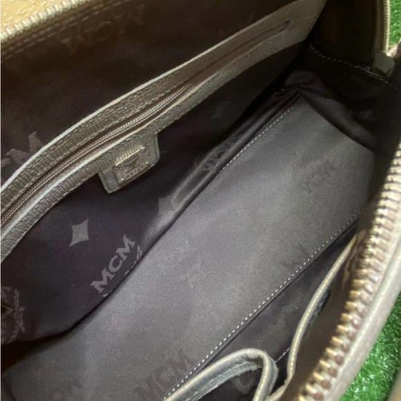 MCM Authentic Gray/Silver Small HandbagShoulder/Crossbody with chain - Picture 9 of 15